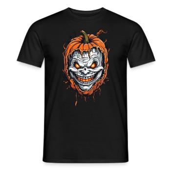 Creepy Horror Halloween Pumpkin Design - Men's T-Shirt - black - Front - AI Model Male 178 light (178cm)