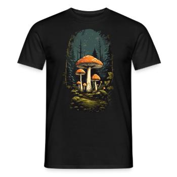 Vintage Pilz Wunder Fliegenpilz im Retro Stil - Männer T-Shirt - Schwarz - Vorne - AI Model Male 178 light (178cm)