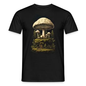Retro Mushroom Pickers & Growers Mushroom Design - Men's T-Shirt - black - Front - AI Model Male 178 light (178cm)