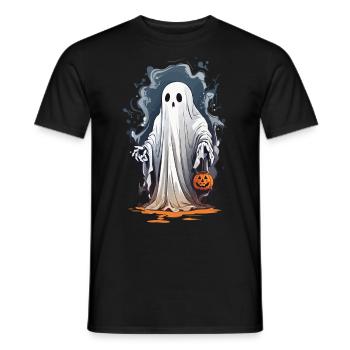Halloween sorcière heure fantôme à la recherche de bonbons - T-shirt homme - noir - Devant - AI Model Male 178 light (178cm)