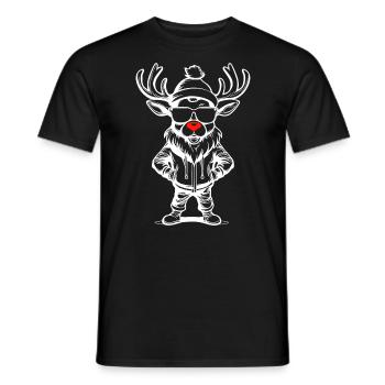 Rentier Weihnachten Geschenkidee - Männer T-Shirt - Schwarz - Vorne - AI Model Male 178 light (178cm)
