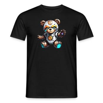 Robot ours en peluche cyberpunk - T-shirt homme - noir - Devant - AI Model Male 178 light (178cm)
