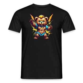 Zeus Greek God Teddy Bear - Men's T-Shirt - black - Front - AI Model Male 178 light (178cm)