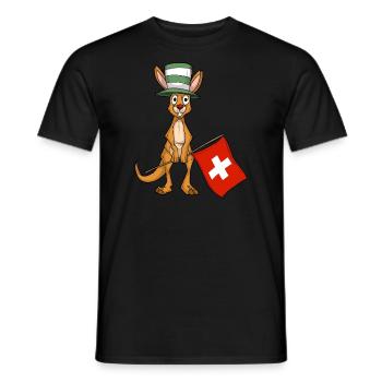 Switzerland Fan / Swiss Kangaroos - Men's T-Shirt - black - Front - AI Model Male 178 light (178cm)