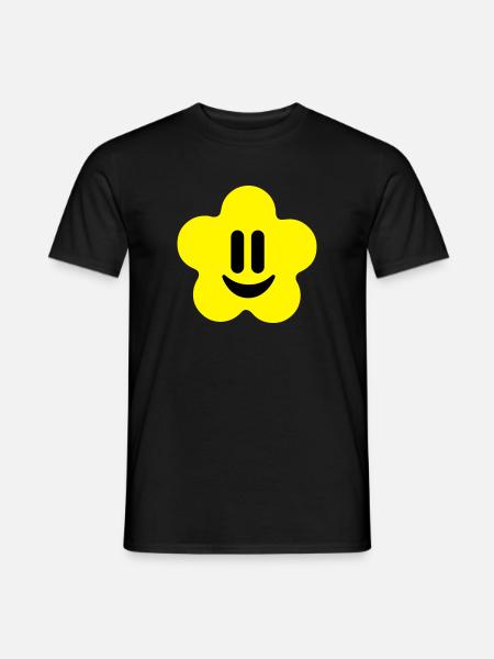 flower power smiley - Men's T-Shirt - black