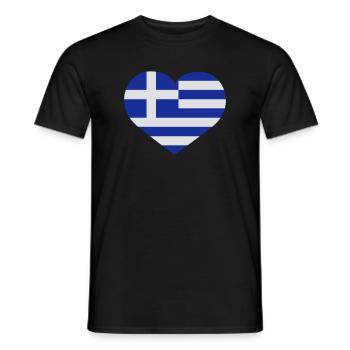 Love Griechenland | Herz | Heart - T-shirt homme - noir - Devant - AI Model Male 178 light (178cm)