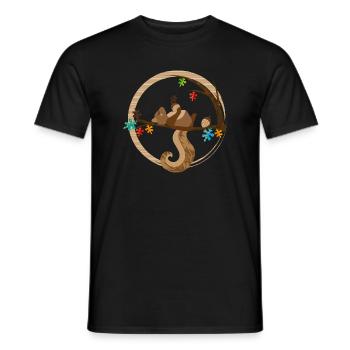 A squirrel is sleeping - Men's T-Shirt - black - Front - AI Model Male 178 light (178cm)