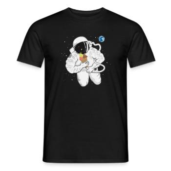 Un astronaute avec un cornet de crème glacée - T-shirt homme - noir - Devant - AI Model Male 178 light (178cm)