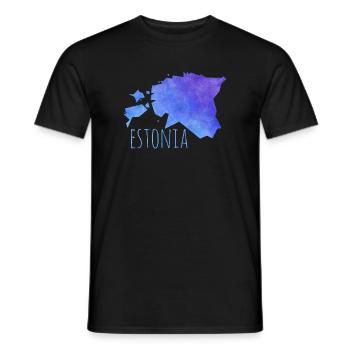 estonia - Men's T-Shirt - black - Front - AI Model Male 178 light (178cm)