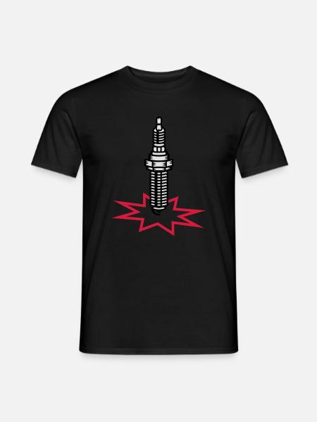 A spark plug with spark - Men's T-Shirt - black