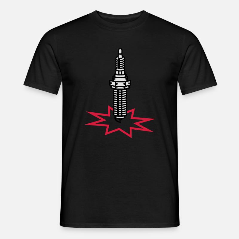 Zündkerze mit Zündfunken - Männer T-Shirt - Schwarz