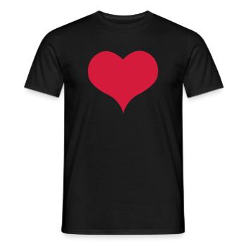 herz heart - Männer T-Shirt - Schwarz - Vorne - AI Model Male 178 light (178cm)