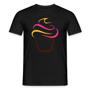 Cupcake pen drawing - Men's T-Shirt - black - Front - AI Model Male 178 light (178cm)