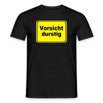 Vorsicht durstig Signet - Männer T-Shirt - Schwarz - Vorne - AI Model Male 178 light (178cm)