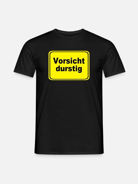 Vorsicht durstig Signet - Männer T-Shirt - Schwarz