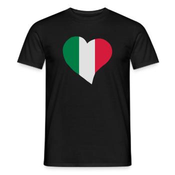 Cœur italien - T-shirt homme - noir - Devant - AI Model Male 178 light (178cm)