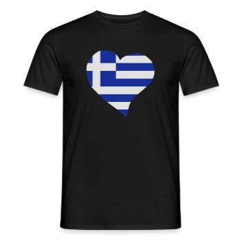 Coeur grecque - T-shirt homme - noir - Devant - AI Model Male 178 light (178cm)