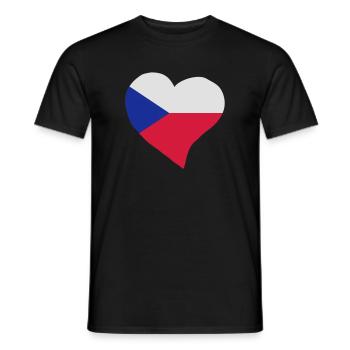 Tschechische Herz - Männer T-Shirt - Schwarz - Vorne - AI Model Male 178 light (178cm)