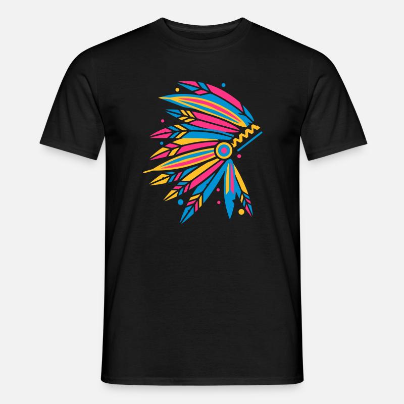 Kopfschmuck Häuptling - Männer T-Shirt - Schwarz