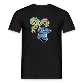 Regenbogen Ritterhelm - Männer T-Shirt - Schwarz - Vorne - AI Model Male 178 light (178cm)