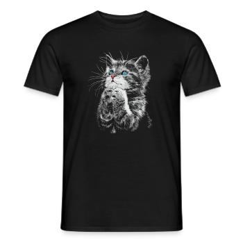 cat - Men's T-Shirt - black - Front - AI Model Male 178 light (178cm)