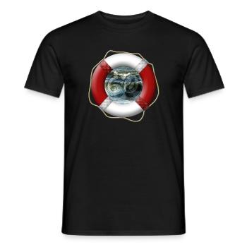 Bouée de sauvetage - 60 ans - anniversaire - T-shirt homme - noir - Devant - AI Model Male 178 light (178cm)