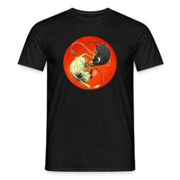 Stierduell im Feuerrad - Männer T-Shirt - Schwarz - Vorne - AI Model Male 178 light (178cm)