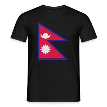 Flag of Nepal - Men's T-Shirt - black - Front - AI Model Male 178 light (178cm)