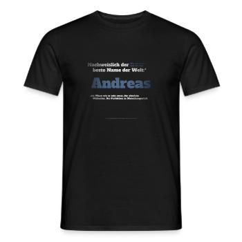 Ich bin Andreas - Andreas als Vorname - Männer T-Shirt - Schwarz - Vorne - AI Model Male 178 light (178cm)