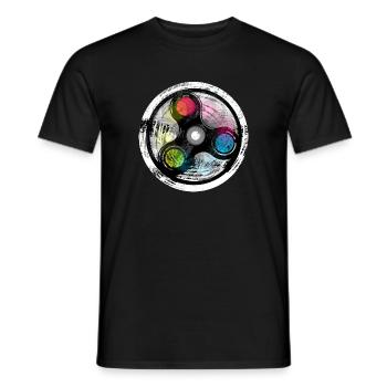 Bunte Grunge-Fidget  den Handspinner Grafik - Männer T-Shirt - Schwarz - Vorne - AI Model Male 178 light (178cm)