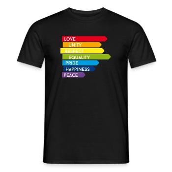 gay pride csd rainbow homo parade fier avant lol - T-shirt homme - noir - Devant - AI Model Male 178 light (178cm)