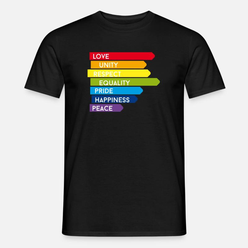 gay pride csd Regenbogen homo Parade stolz ehe lol - Männer T-Shirt - Schwarz