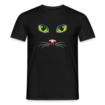 Black cat eyes - Men's T-Shirt - black - Front - AI Model Male 178 light (178cm)
