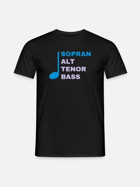 SATB mit Note - Sopran - Männer T-Shirt - Schwarz