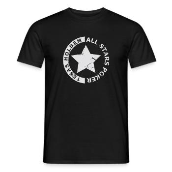 All white poker stars - Men's T-Shirt - black - Front - AI Model Male 178 light (178cm)