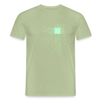 platine Core cpu Computer Nerd pc geek cyborg Herz - Männer T-Shirt - Sage - Vorne - AI Model Male 178 light (178cm)