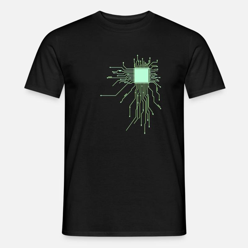 platine core cpu computer nerd pc geek cyborg heart - Men’s T-shirt - black