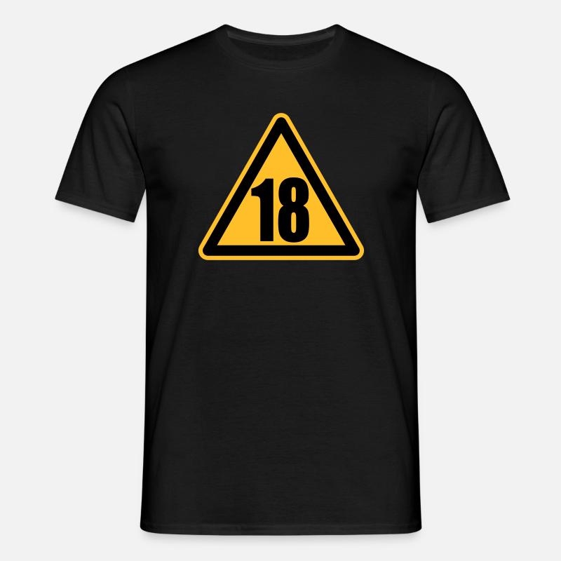 Achtung 18 - Männer T-Shirt - Schwarz