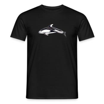 White flank dolphin - Lagénorhynque - Lag - Men's T-Shirt - black - Front - AI Model Male 178 light (178cm)