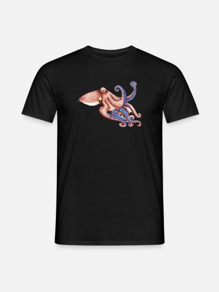 Blaue Krake - Blau Krake - Poulpe bleu - Männer T-Shirt - Schwarz