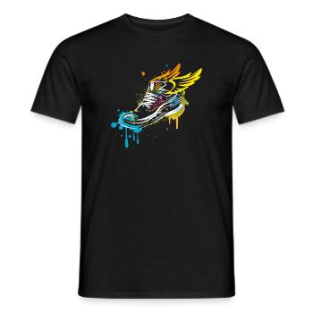 Sneaker graffiti avec des ailes - T-shirt homme - noir - Devant - AI Model Male 178 light (178cm)