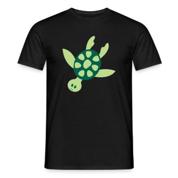 Colorful sea turtle - Men's T-Shirt - black - Front - AI Model Male 178 light (178cm)