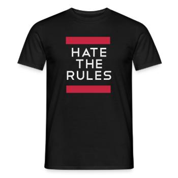 Hate the rules - Regeln missachten - Männer T-Shirt - Schwarz - Vorne - AI Model Male 178 light (178cm)