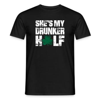 Shes My Drunken Shamrock - Men's T-Shirt - black - Front - AI Model Male 178 light (178cm)