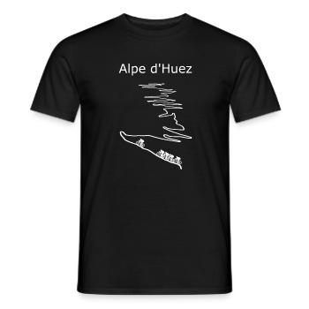 Alpe d'Huez Wandermotiv mit Bergpanorama - Männer T-Shirt - Schwarz - Vorne - AI Model Male 178 light (178cm)