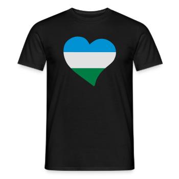 Jämtland heart - Men's T-Shirt - black - Front - AI Model Male 178 light (178cm)