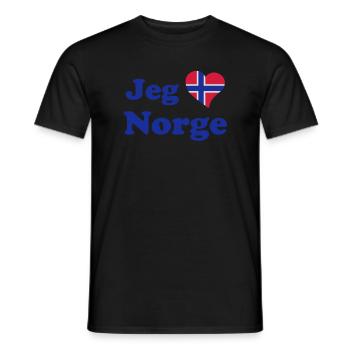 Jeg elsker Norge - I love Norway - Men's T-Shirt - black - Front - AI Model Male 178 light (178cm)