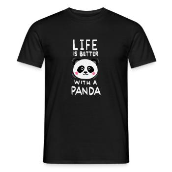 Life Is Better With A Panda - Männer T-Shirt - Schwarz - Vorne - AI Model Male 178 light (178cm)