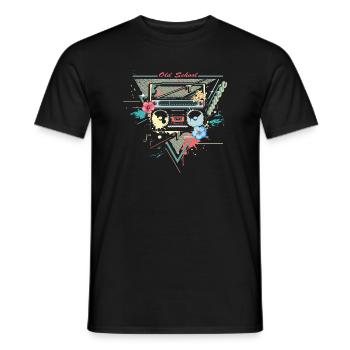 Ghettoblaster Kassettenspieler Retro Graffiti - Männer T-Shirt - Schwarz - Vorne - AI Model Male 178 light (178cm)
