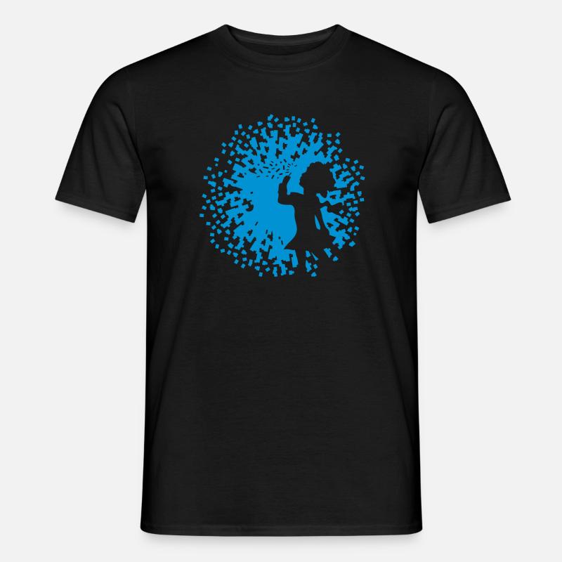 Mädchen mit Pusteblume - Männer T-Shirt - Schwarz